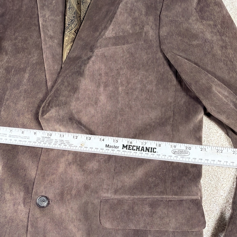 Chaps Mens‎ Corduroy Blazer 42L Brown Suade Paisley Lining Sport Coat Jacket - Picture 7 of 10